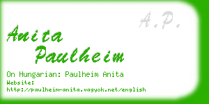 anita paulheim business card